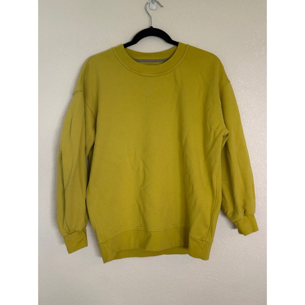 Lululemon Perfectly Oversized Crew Sweatshirt Yellow Chartreuse Cotton Terry